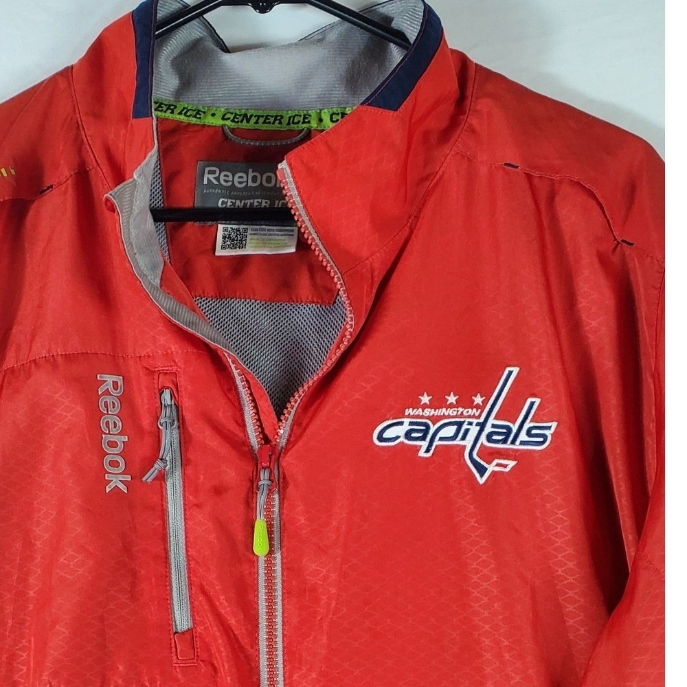 Reebok Washington Capitals NHL Center Ice Jacket Mens Large Red Full Zip L